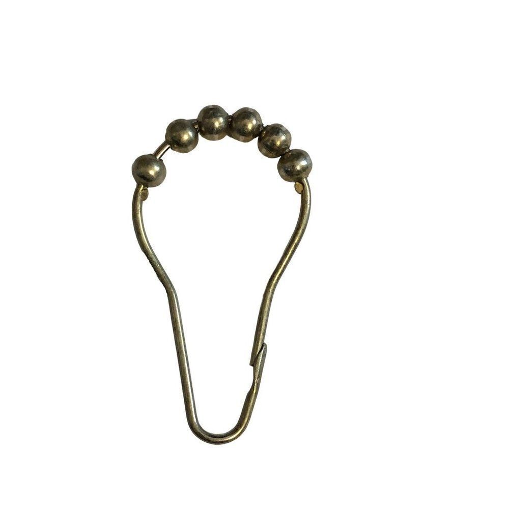 Set of 17 solid brass vintage shower hooks
